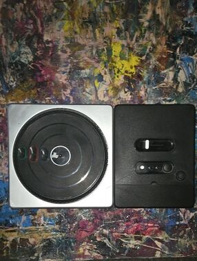 Portable Turntable Player in Black and Silver